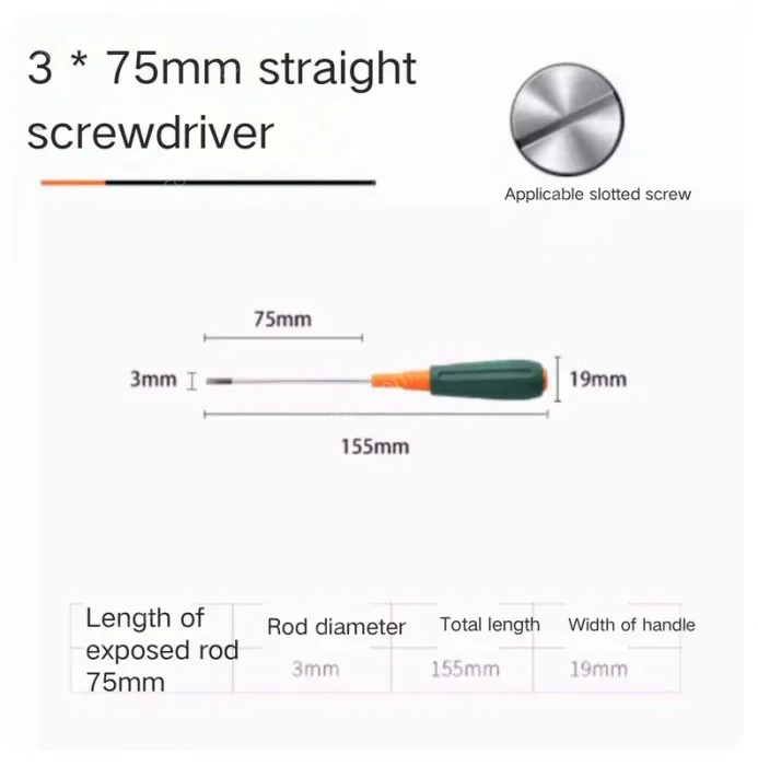 Slotted screwdriver 3*75