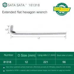 Extended flat head hex wrench 12mm 81318