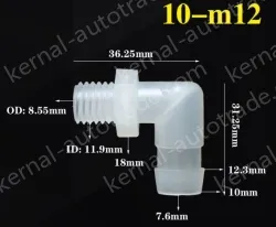 10-M12-M thread right angle elbow
