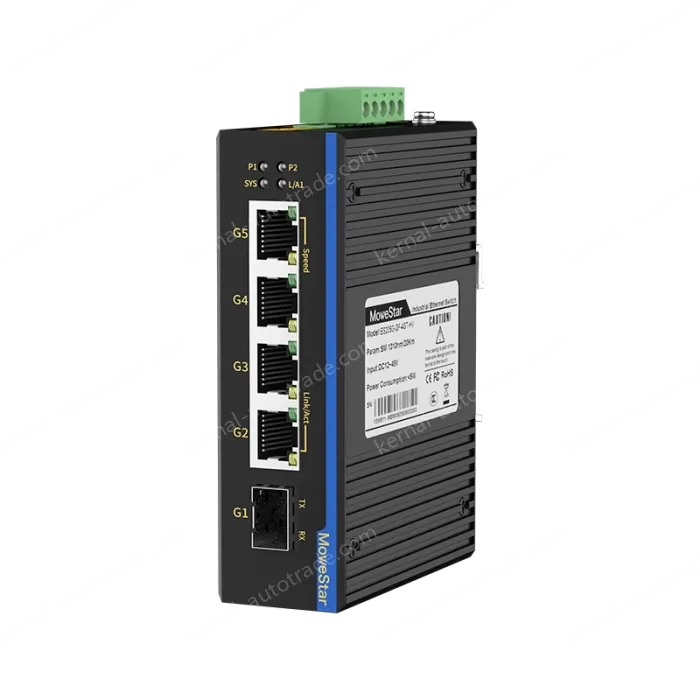 1 Port Gigabit SFP + 4 Ports Gigabit RJ45 Din-Rail Unmanaged Industrial Ethernet Switch