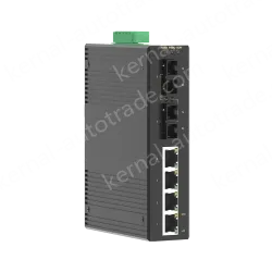 2 Ports 100M F(x) + 4 Ports 10/100M T(x) Din-Rail Unmanaged Industrial Ethernet Switch