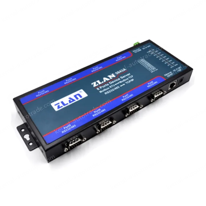 8 RS232 serial ports, 8 RS485 serial ports Serial Device Server