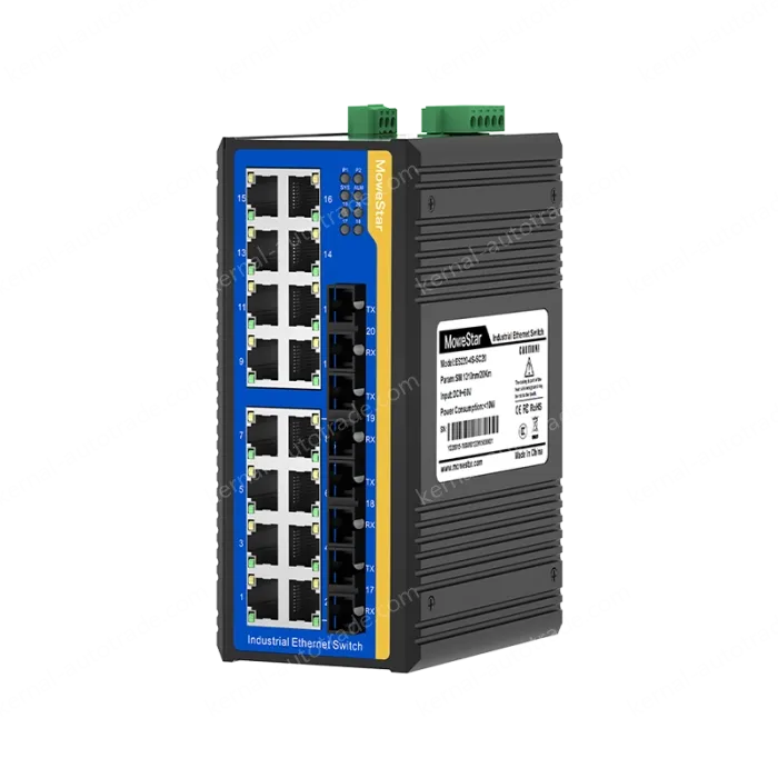 4 Ports 100M F(x) + 16 Ports 10/100M T(x) Din-Rail Unmanaged Industrial Ethernet Switch