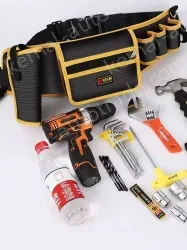Middle pocket economic thickened waist bag (yellow and blue edge random)