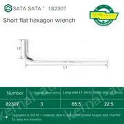 Short flat head hex wrench 3mm 82307