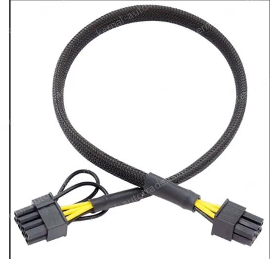 6PIN to 8PIN Server Power Cable Graphics Card Cable Mesh Sleeve Protection 62cm