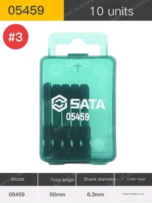 10Pcs single head cross #3 full length 50mm-05459