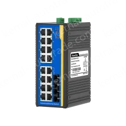 2 Ports 100M F(x) + 16 Ports 10/100M T(x) Din-Rail Unmanaged Industrial Ethernet Switch