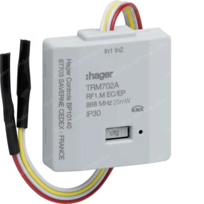 Binary 2 inputs device flush mounted battery powered KNX RF