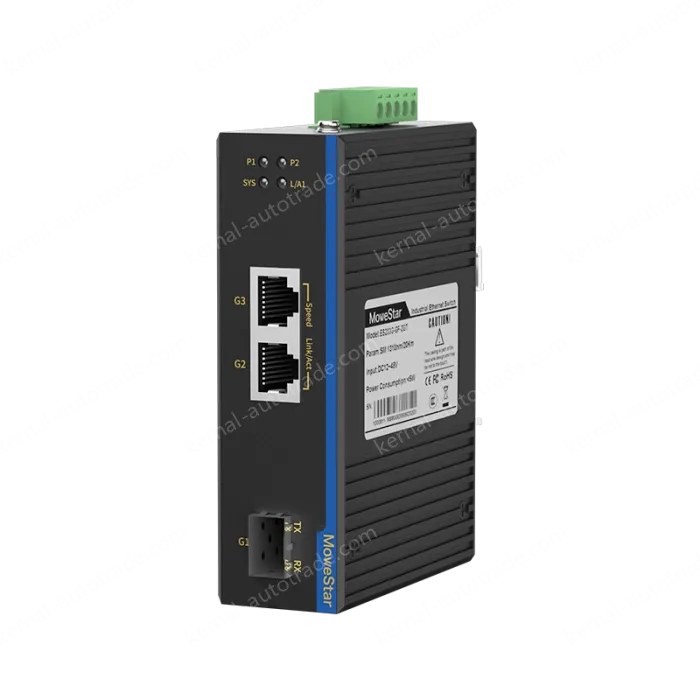 1 Port Gigabit SFP + 2 Ports Gigabit RJ45 Din Rail industrial media converter