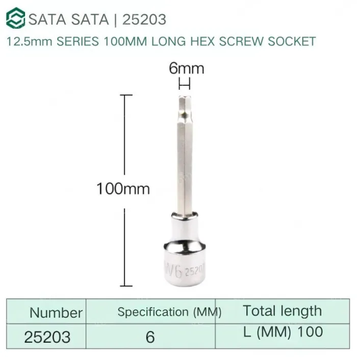 Dafei 6mm with a total length of 100mm-25203