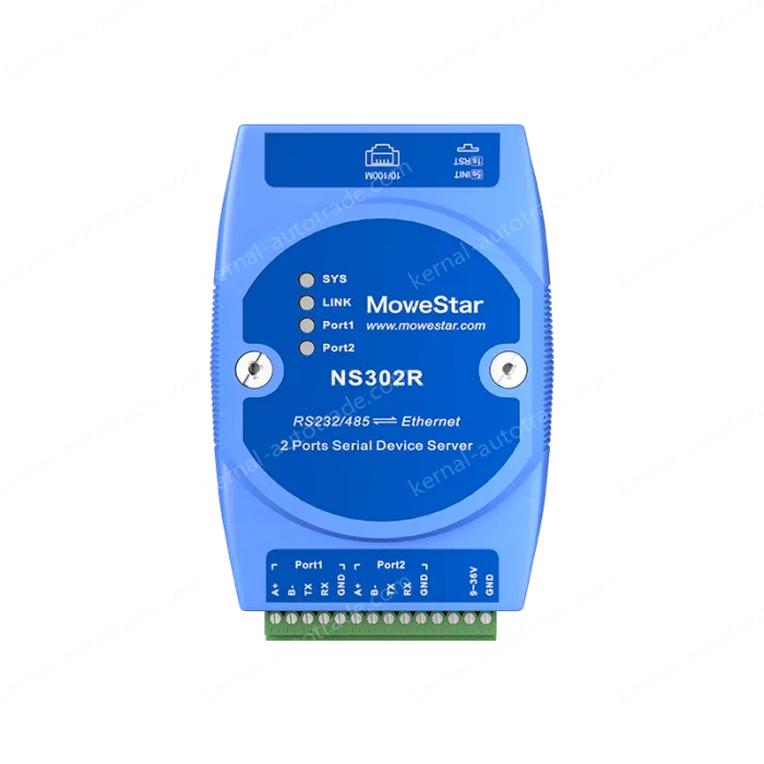 DIN Rail Serial Server 2 ports