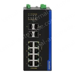 4 Ports Gigabit SFP + 8 Ports Gigabit RJ45 Din-Rail Unmanaged Industrial Ethernet Switch