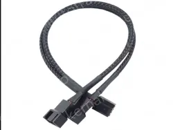 PWM two-point temperature control cooling fan extension cable 1in 2out