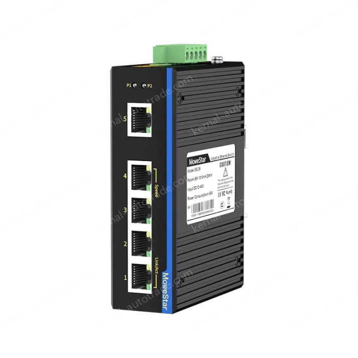 5 Ports 10/100M T(x) Din-Rail Unmanaged Industrial Ethernet Switch