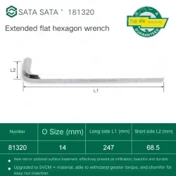 Extended flat head hex wrench 14mm 81320