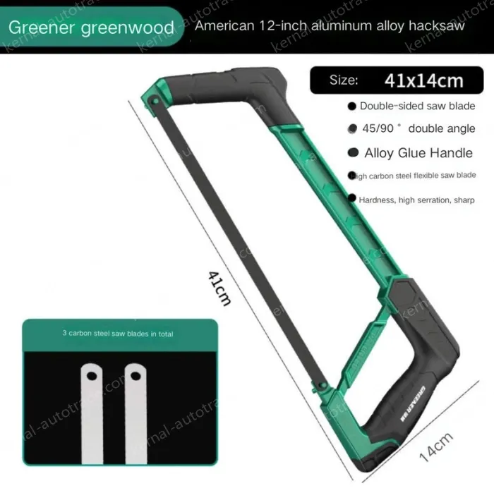 Industrial Heavy Duty 12 inch all-aluminum hacksaw stand with 3 carbon hacksaw blades