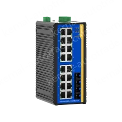 2 Ports 100M F(x) + 16 Ports 10/100M T(x) Din-Rail Unmanaged Industrial Ethernet Switch