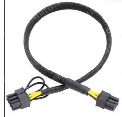 6PIN to 8PIN Server Power Cable Graphics Card Cable Mesh Sleeve Protection 22cm