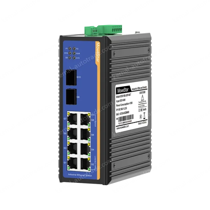 2 Ports Gigabit SFP + 8 Ports Gigabit T(x) Din-Rail Managed Industrial Ethernet Switch