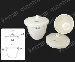 Ceramic crucibles 70ml+ lid