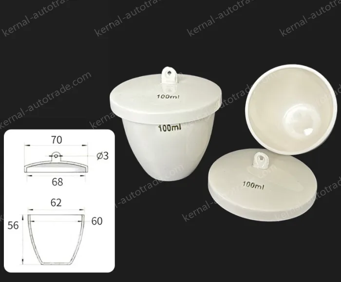 Ceramic crucibles 70ml+ lid