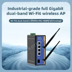 1 Port Gigabit SFP + 4 Ports Gigabit RJ45 Din-Rail Dual Band Wi-Fi6 Wireless Router