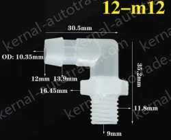 12-M12-M thread right angle elbow