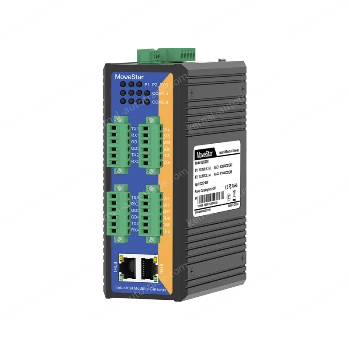 8 Ports RS232 to 2 Ports Ethernet Modbus Industrial Smart Gateway