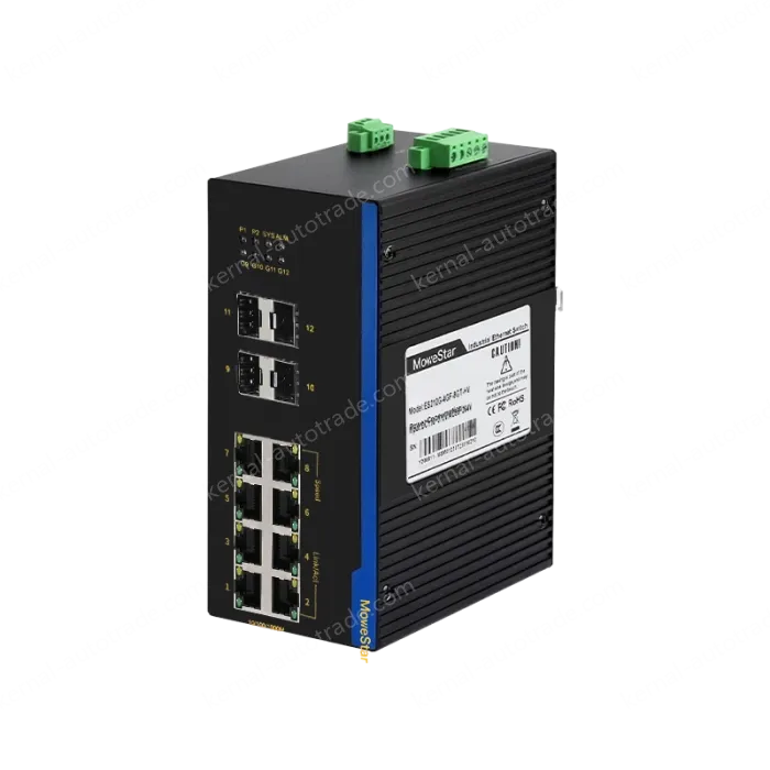 4 Ports Gigabit SFP + 8 Ports Gigabit RJ45 Din-Rail Unmanaged Industrial Ethernet Switch
